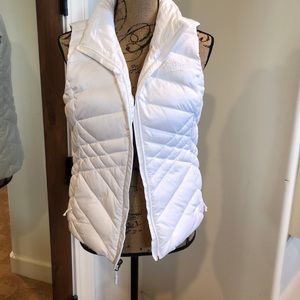 North Face white down vest